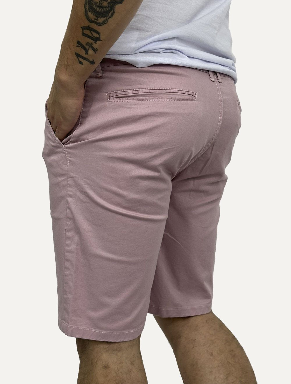 Bermuda King & Joe Sarja Masculina Slim Plaid Rosa