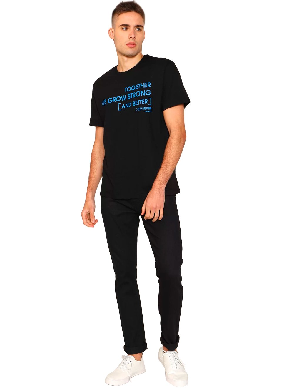Camiseta Colcci Masculina Regular Grow Strong Preta