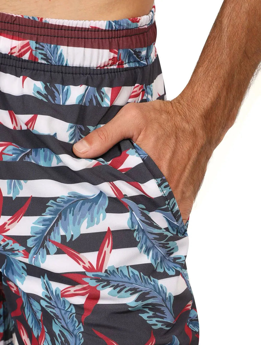Short Dudalina Masculino D'Água Striped Floral Azul Marinho