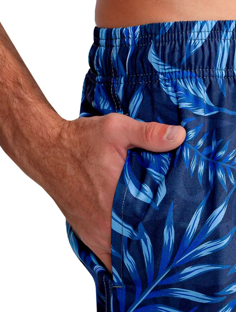 Short Dudalina Masculino D'Água Floral Azul Escuro