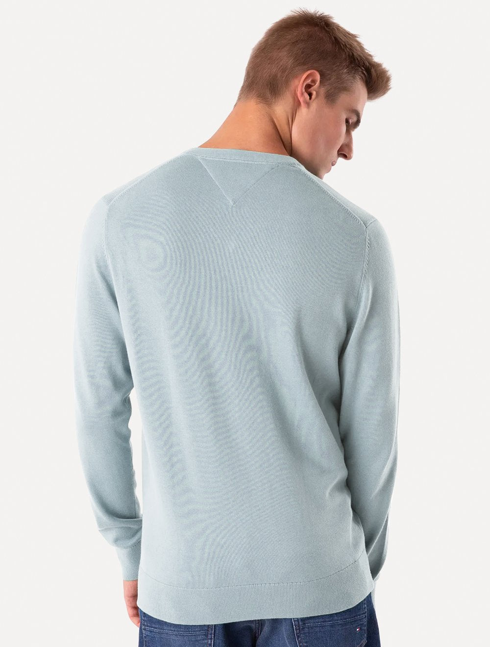 Suéter Tommy Hilfiger Masculino Signature V-Neck Azul Claro