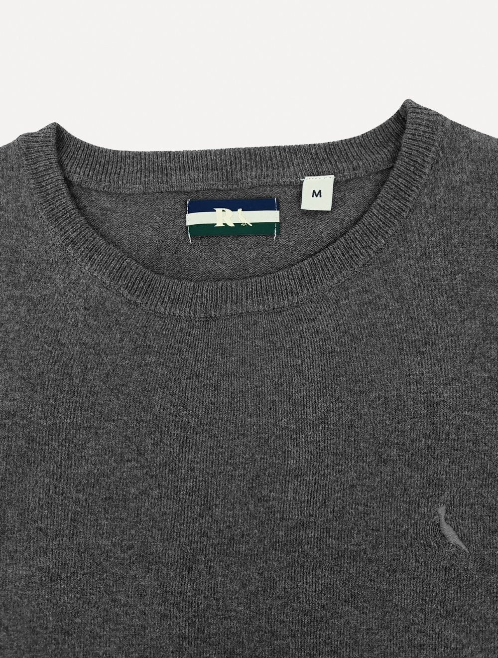 Suéter Reserva Masculino Tricot Basico Gola Careca Chumbo Mescla