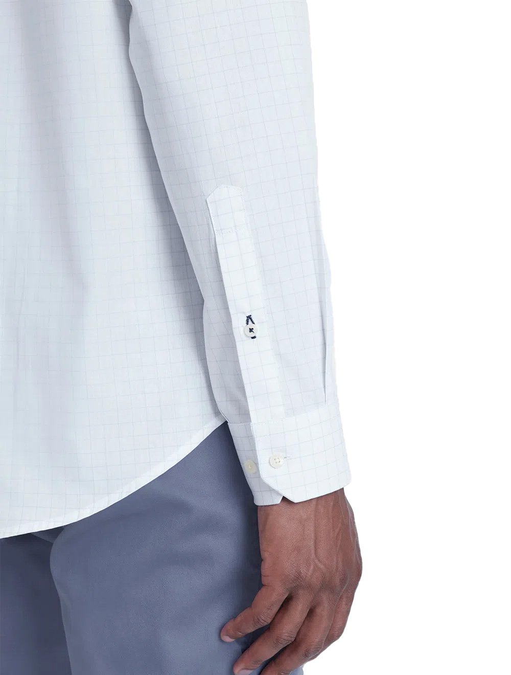 Camisa Aramis Masculina Regular Tricoline Xadrez Azul/Branca