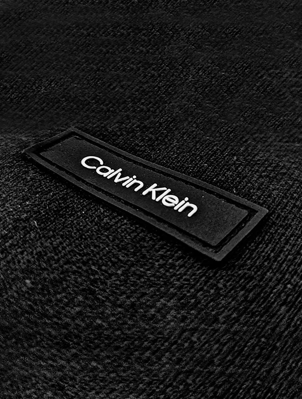 Moletom Calvin Klein Masculino Hoodie Full-Zip CK Tag Preto