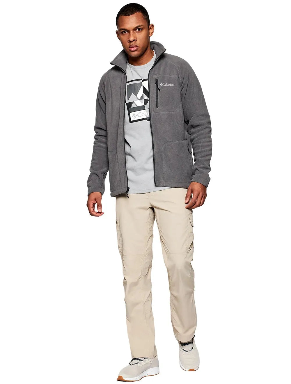 Jaqueta Columbia Fleece Fast Trek II Full Zip Cinza Escuro