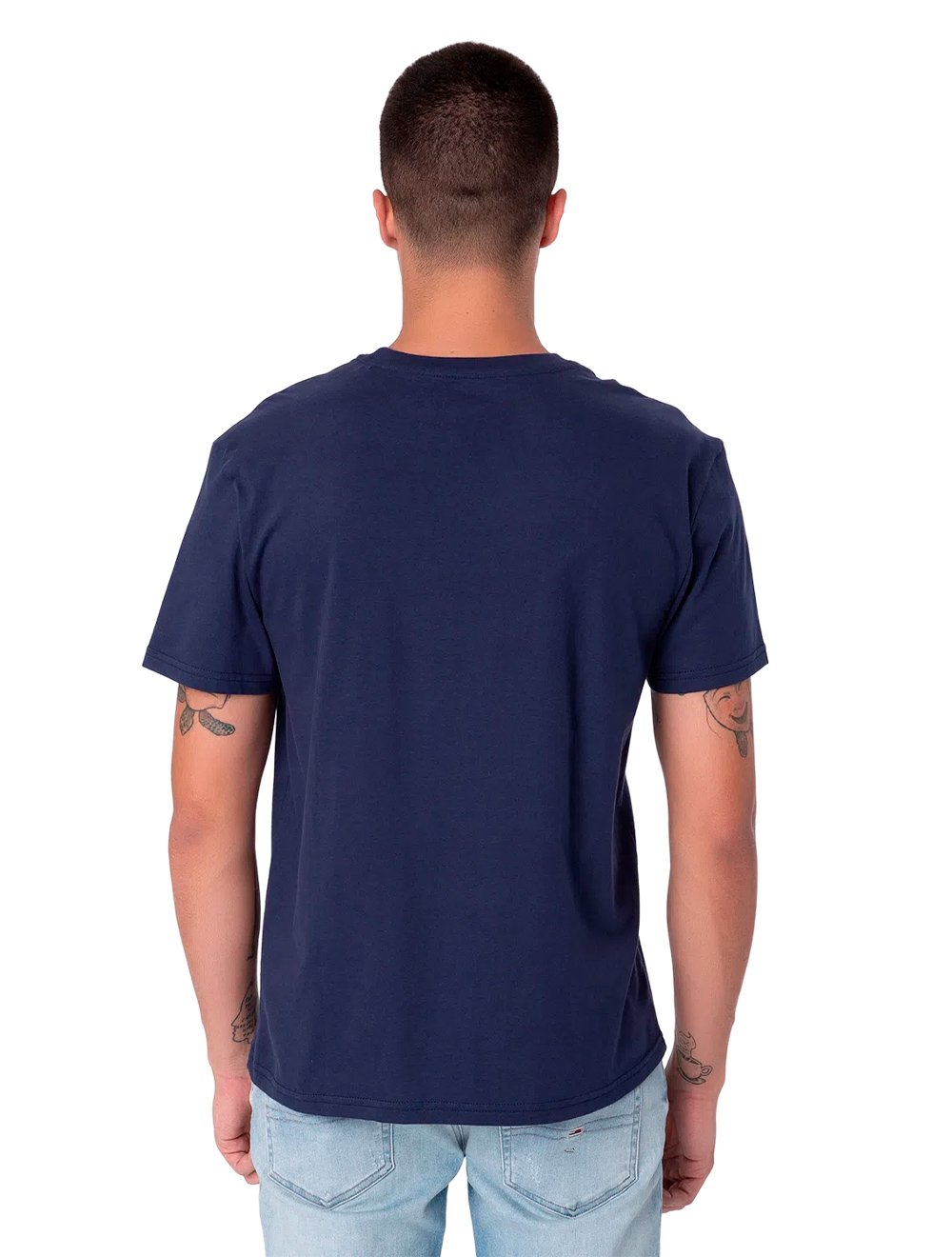Camiseta Tommy Jeans Essential Multi Logo Azul Marinho