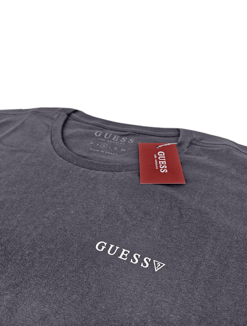 Camiseta Guess Masculina Light Small Silk Logo Cinza Médio