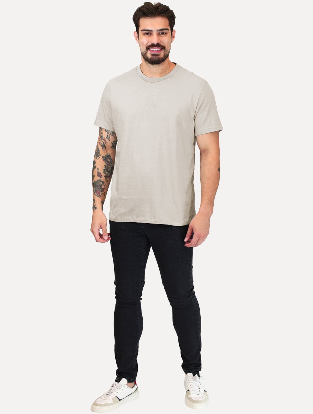 Camiseta Ellus Masculina Cotton Fine Timeless Classic Cinza Claro