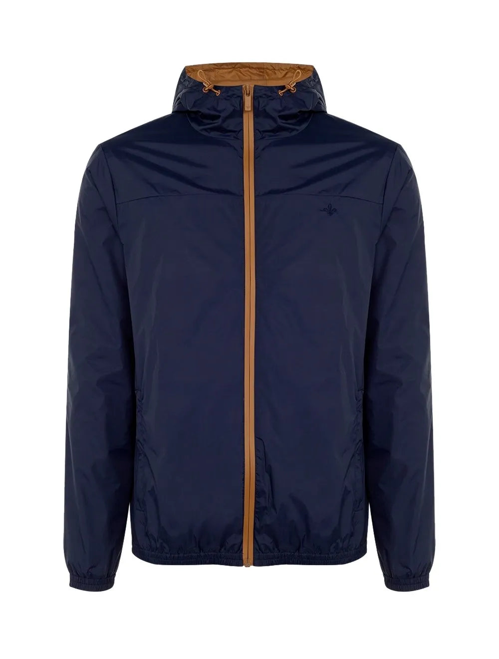 Jaqueta Dudalina Masculina Nylon Hoodie Corta Vento Azul Marinho