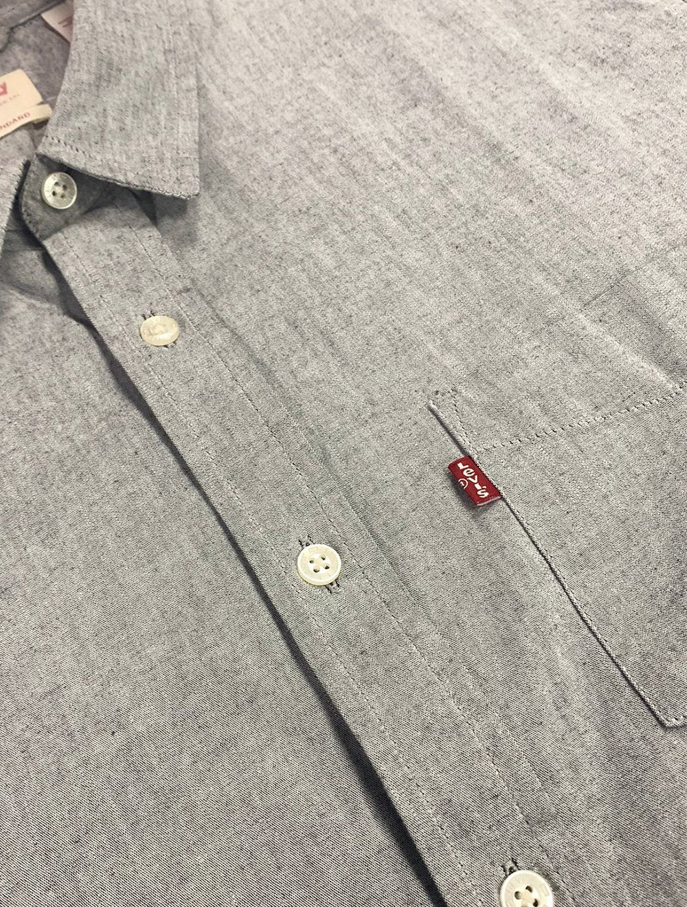 Camisa Levis Masculina Standard One Pocket Cinza Mescla