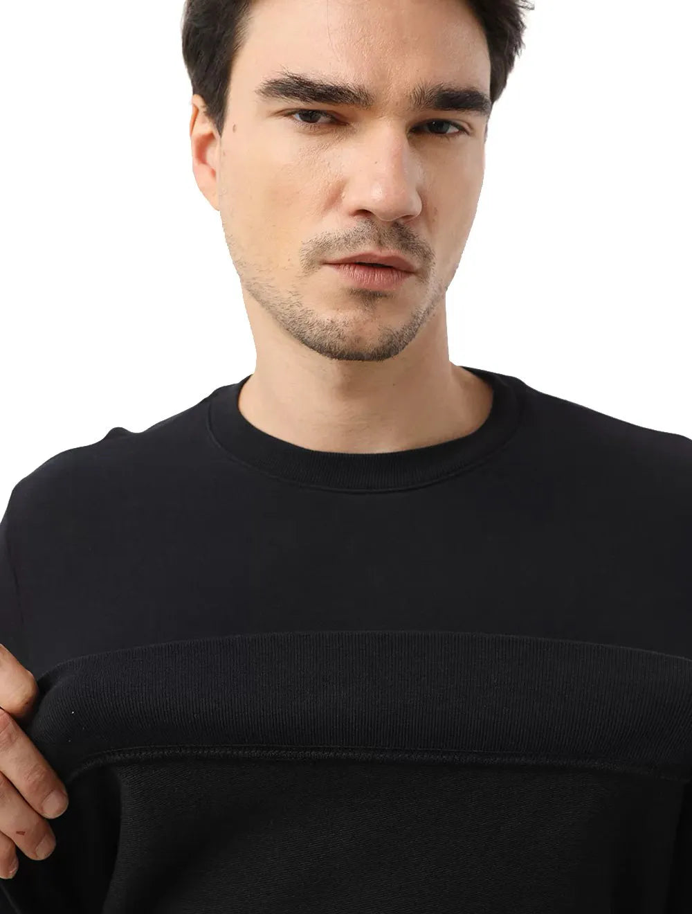 Moletom Ellus Masculino Crewneck Maxi Blu Logo Preto