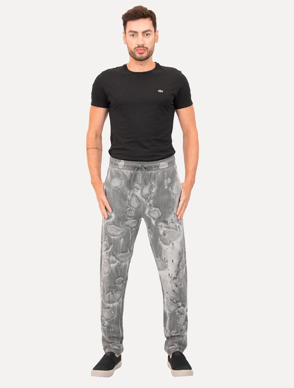 Calça John John Moletom Masculina Regular Splash Cinza Médio