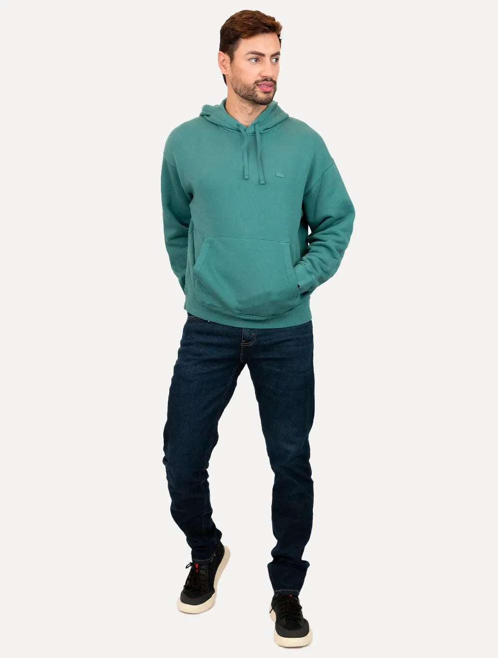 Moletom Lacoste Masculino Loose Fit Hoodie Azul Turquesa