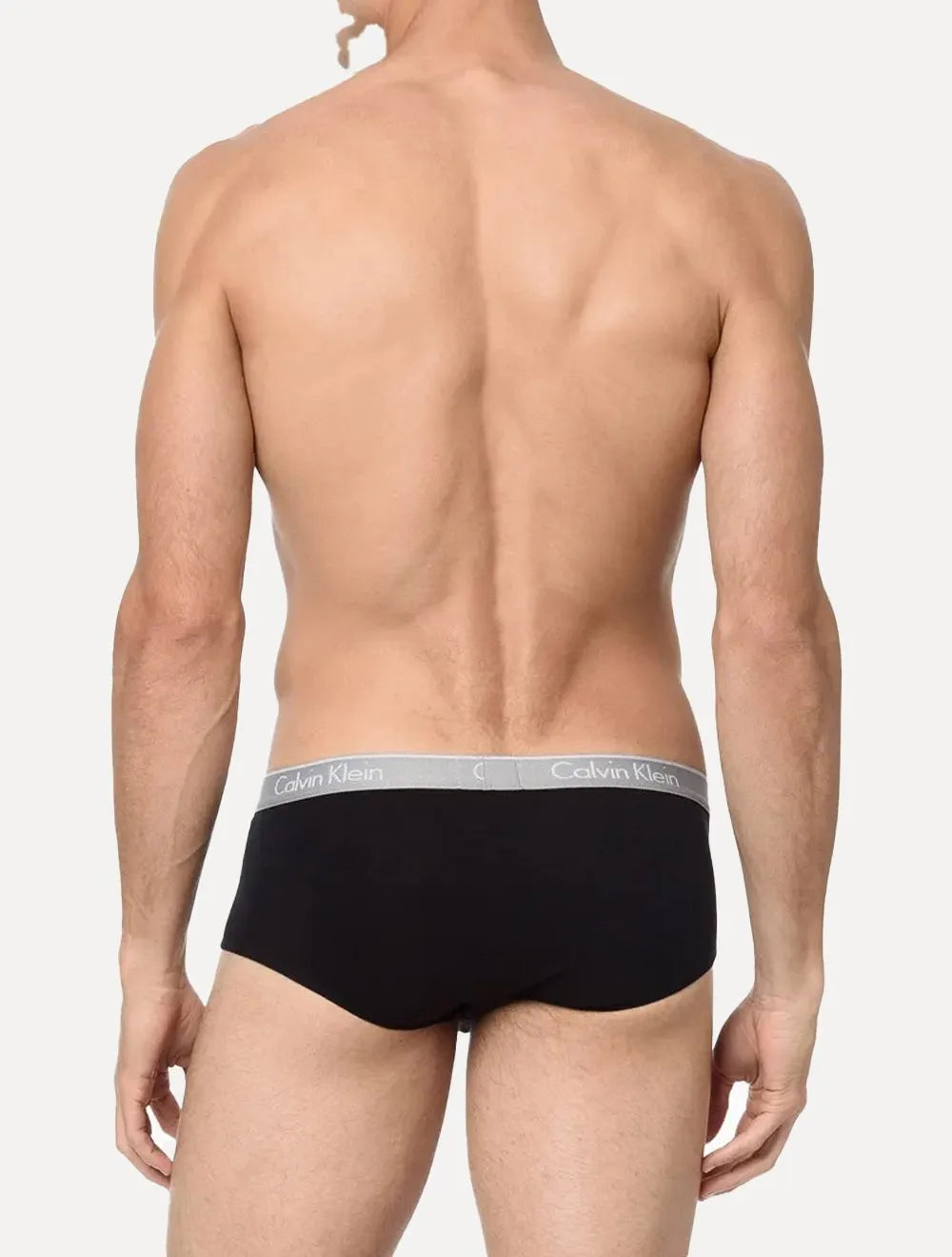 Cuecas Calvin Klein Brief Cotton Print Preta Pack 2UN