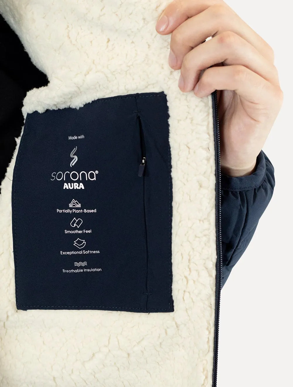 Jaqueta Calvin Klein Masculina Hoodie Matelassê Sherpa Azul Marinho