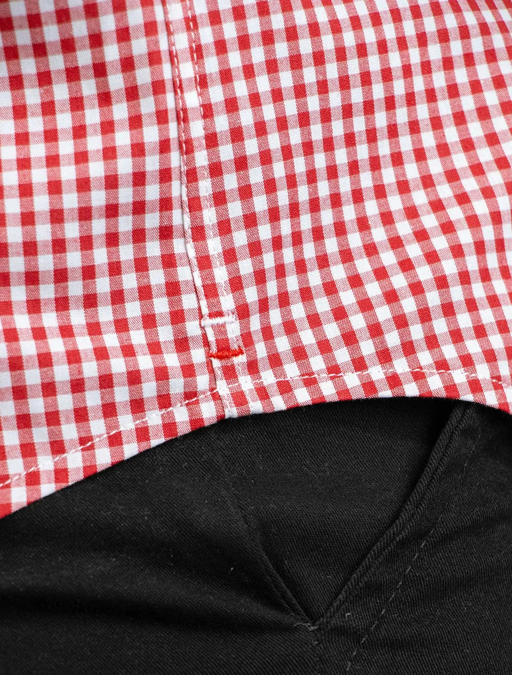 Camisa Tommy Hilfiger Masculina Xadrez Gingham Branca/Vermelha