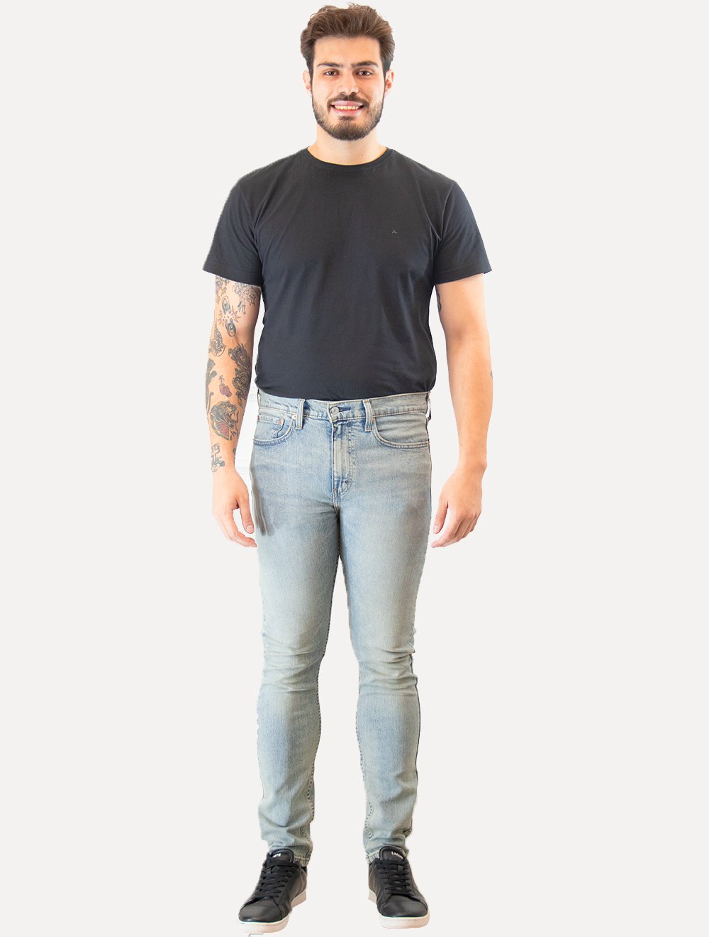 Calça Levis Jeans Masculina 510 Skinny Stretch Dirty Denim Azul Claro