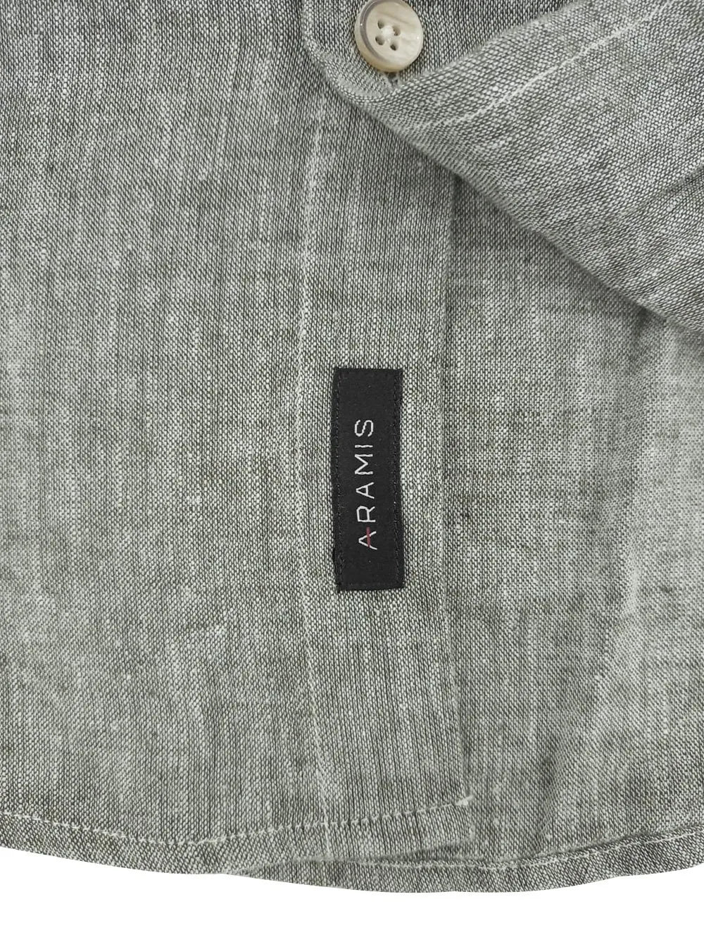 Camisa Aramis Masculina Slim Linho Algodão Verde Militar Mescla
