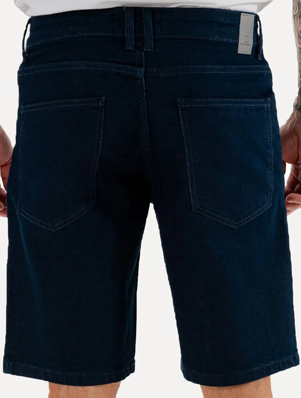 Bermuda King & Joe Jeans Masculina Slim Blue Black Escura