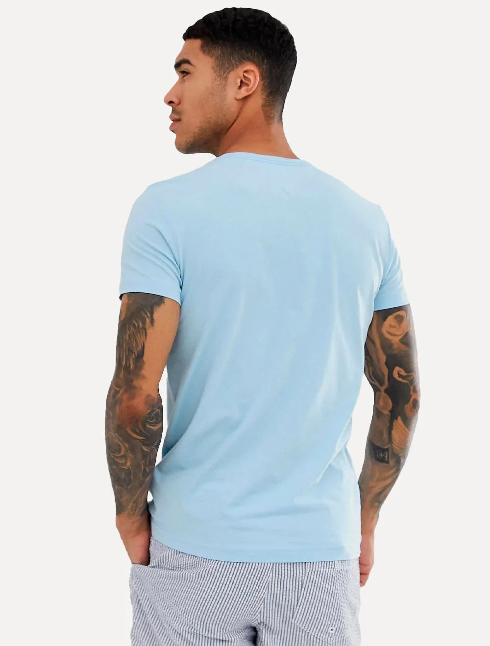 Camiseta Tommy Hilfiger Masculina Essential Cotton Azul Claro