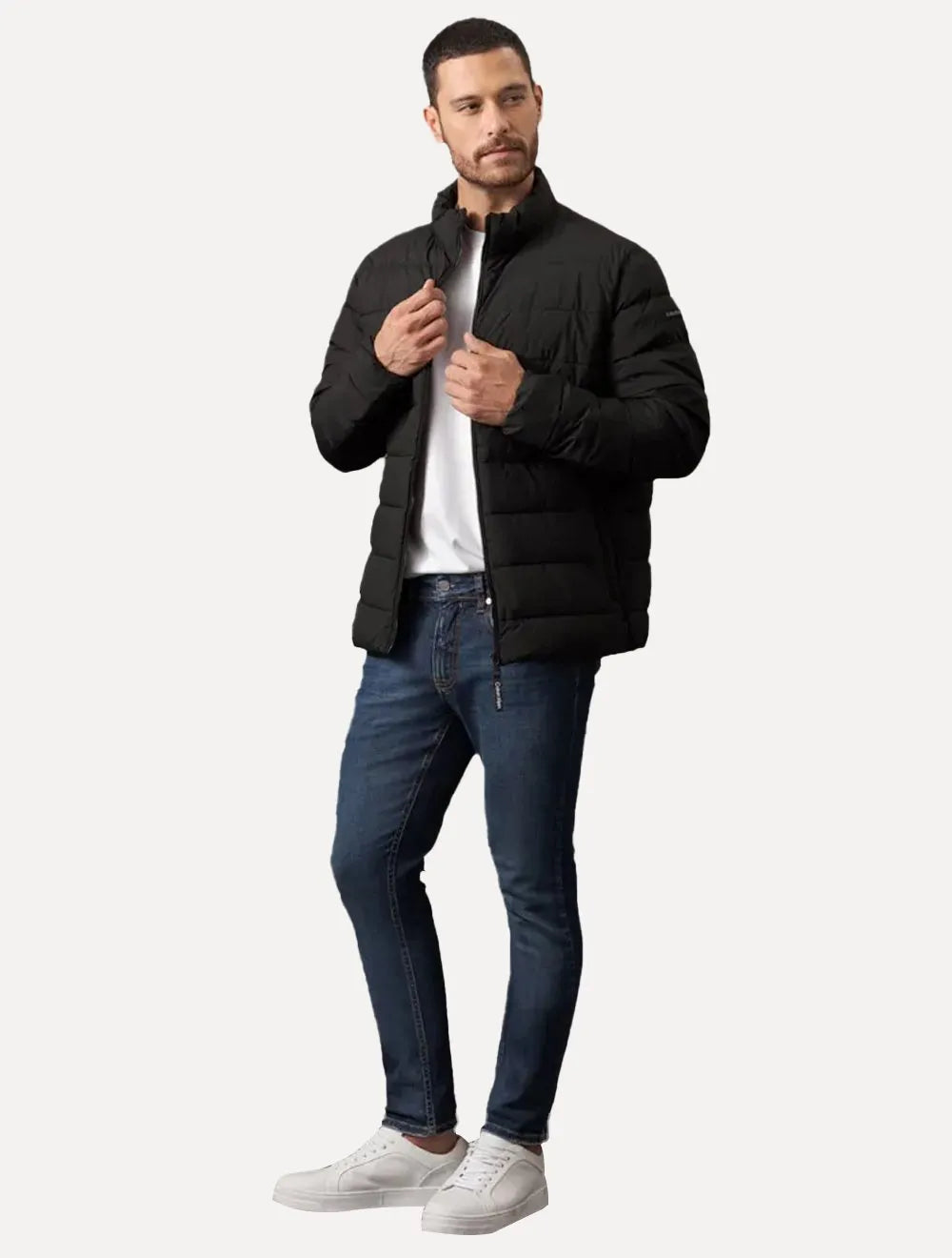 Jaqueta Calvin Klein Masculina Matelassê Full-Zip Preta
