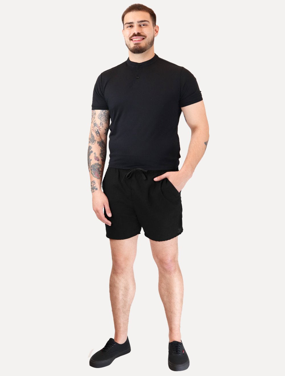 Short Foxton Masculino Linho Pier Casual Preto
