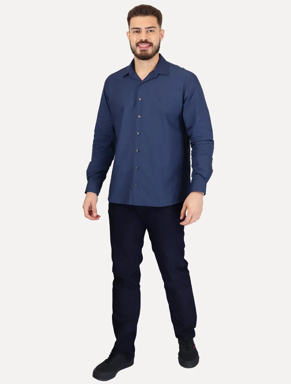 Camisa Dudalina Masculina Comfort Superfine Cotton Azul Marinho