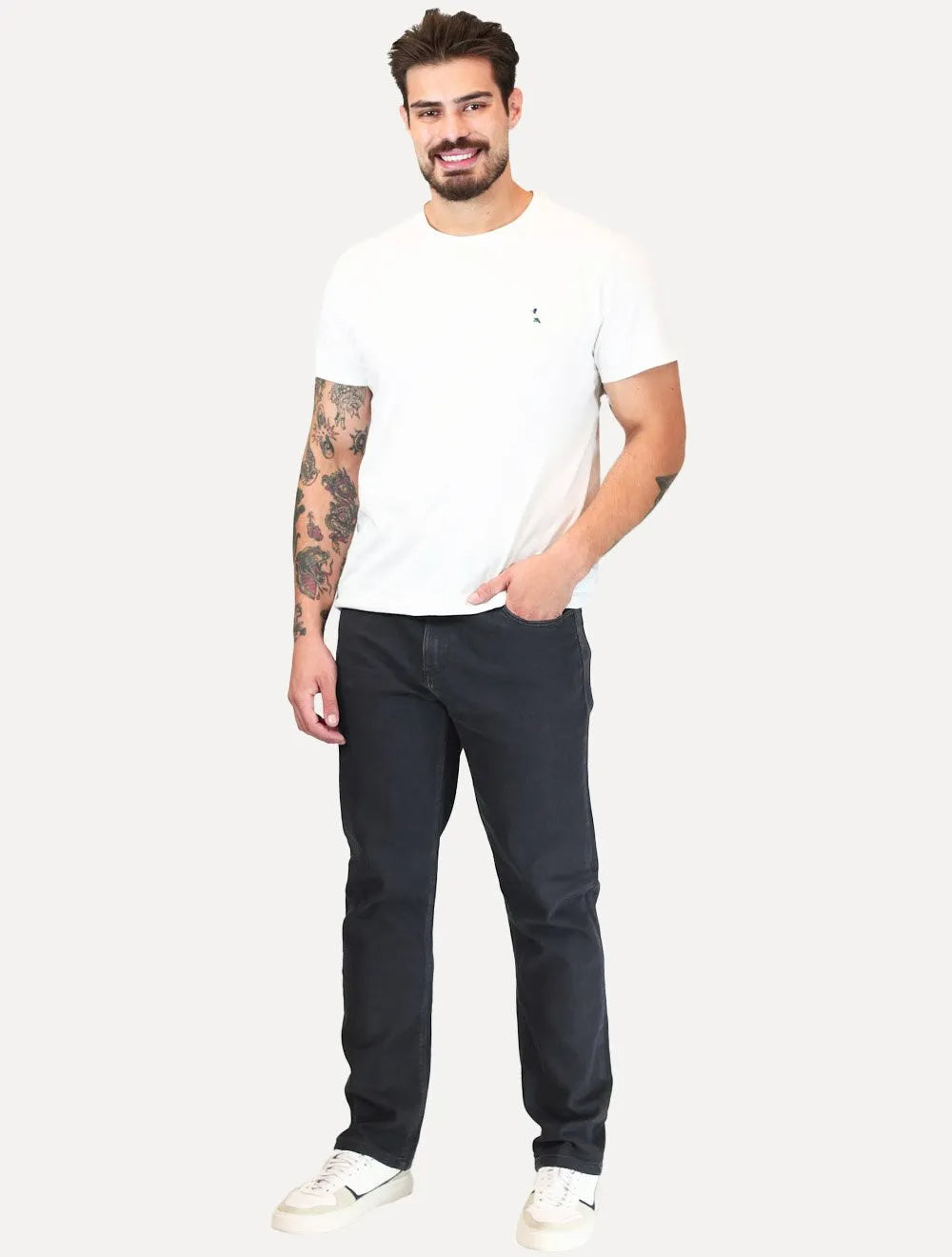 Calça Dudalina Jeans Masculina Concept Five Pockets Preta