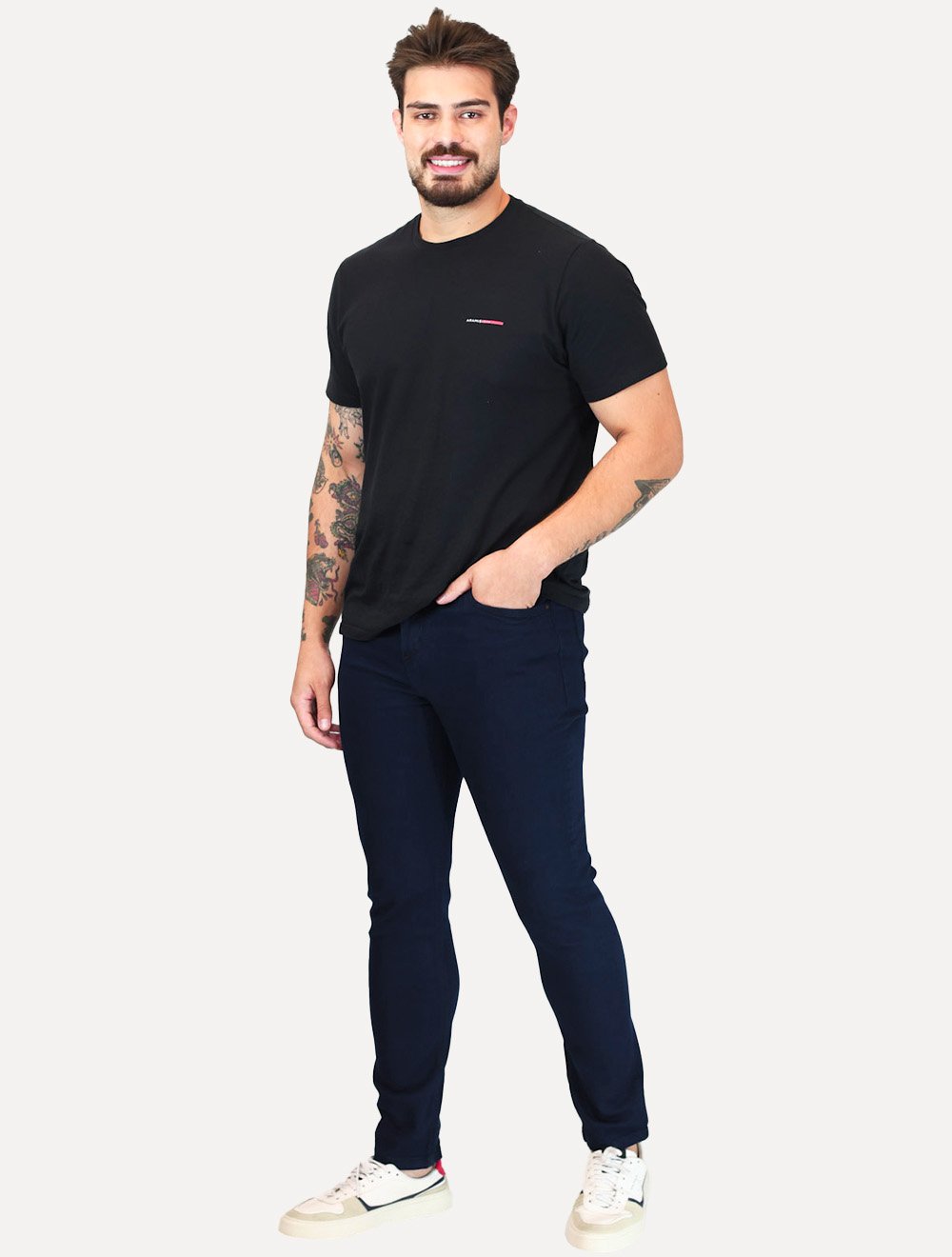 Calça Aramis Masculina Slim Blue Kombat Escuro