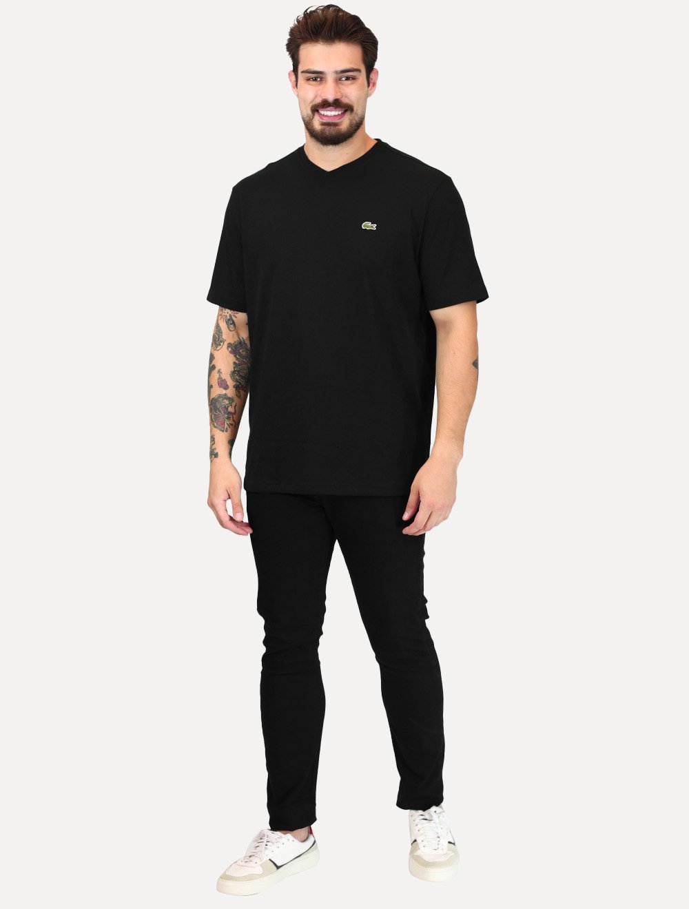 Camiseta Lacoste Masculina Sport Ultra-Dry V-Neck Preta