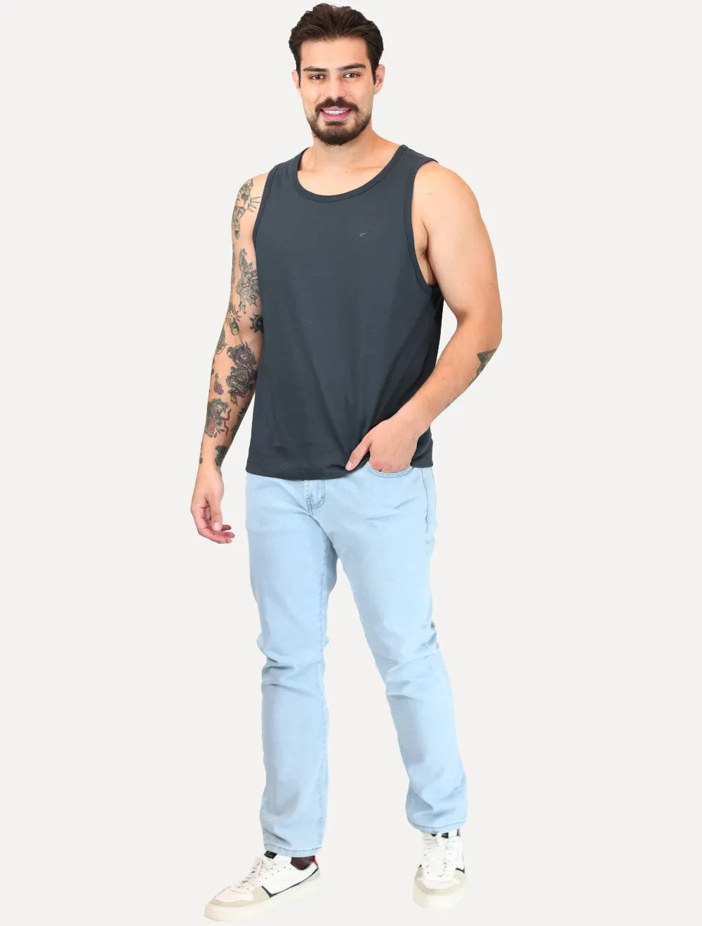 Regata Ellus Masculina Cotton Fine Easa Azul Marinho