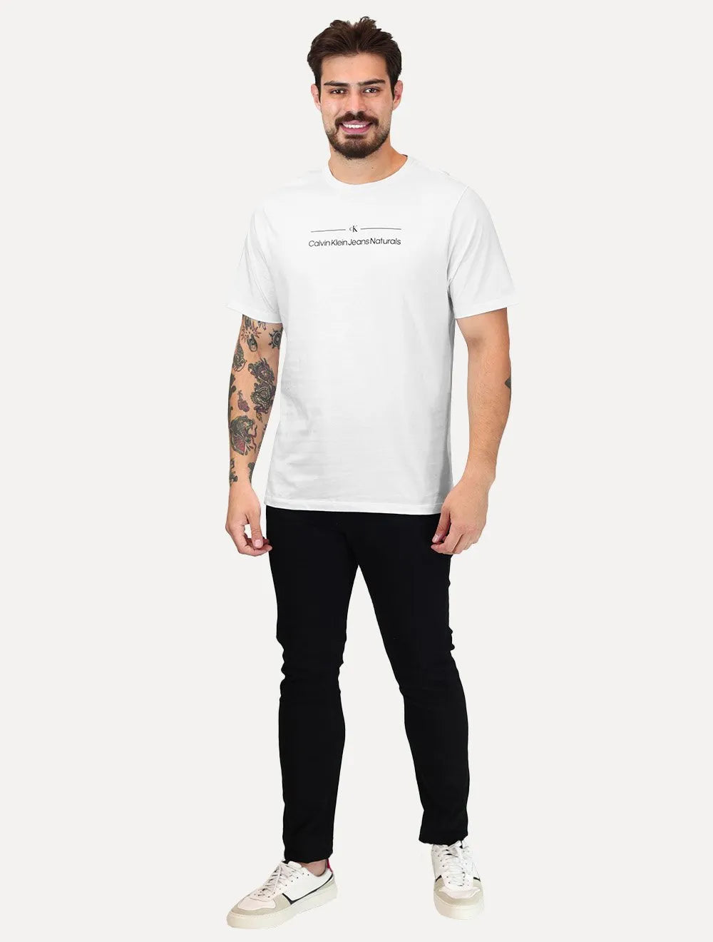 Camiseta Calvin Klein Jeans Masculina Naturals Sash Logo Branca