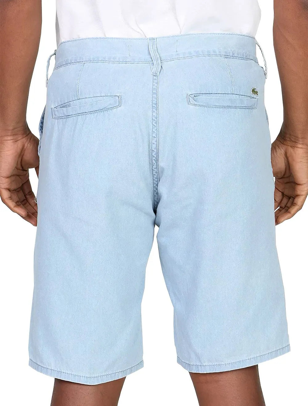 Bermuda Lacoste Masculina Sarja Chino Classic Azul Claro
