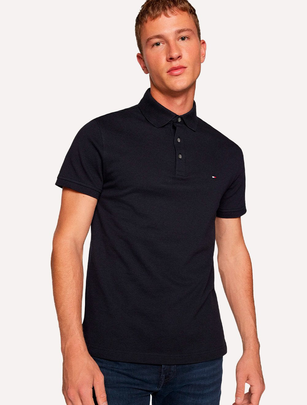 Polo Tommy Hilfiger Masculina Slim 1985 Azul Marinho