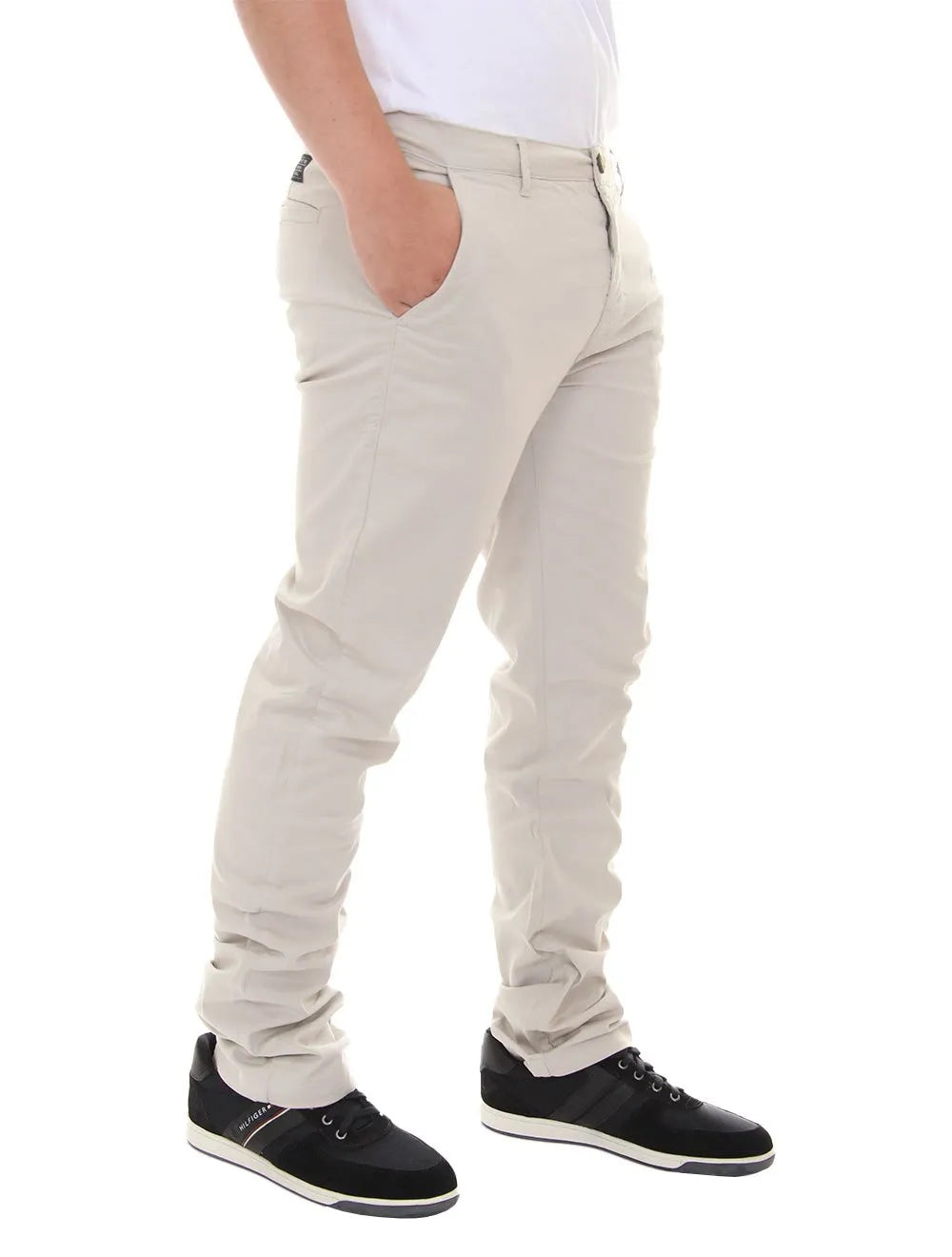 Calça VR Masculina Chino Color Canvas Slim Areia