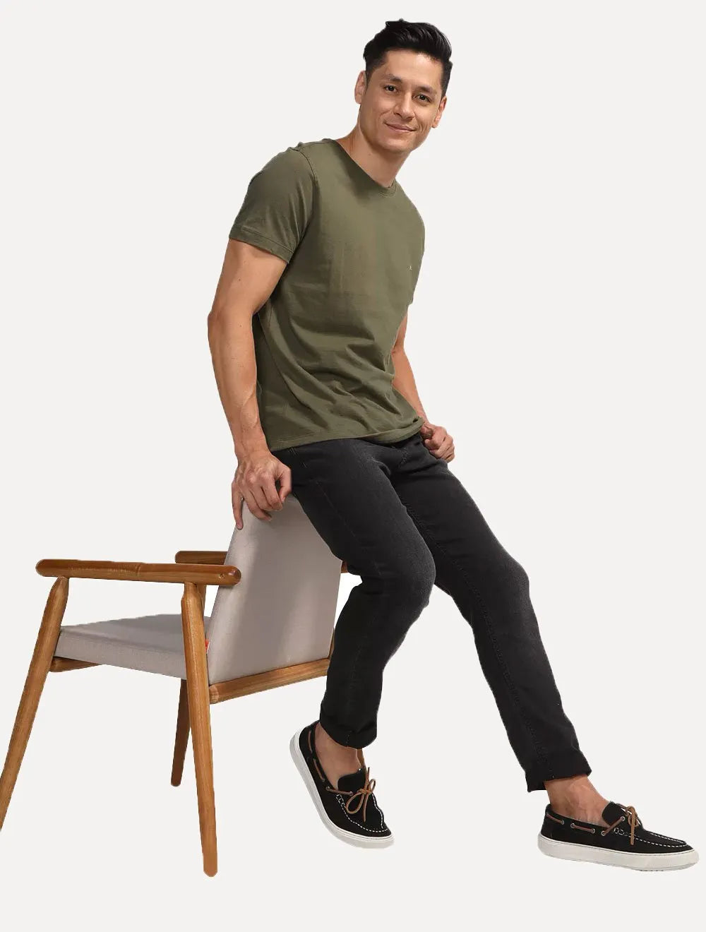 Camiseta Aramis Masculina Basic Lisa Verde Militar