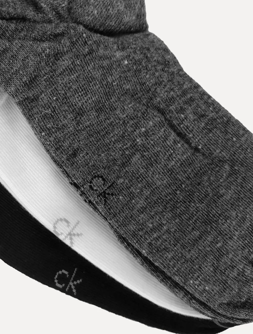 Meia Calvin Klein Invisível Preta/Branca/Grafite Kit 3 Pares