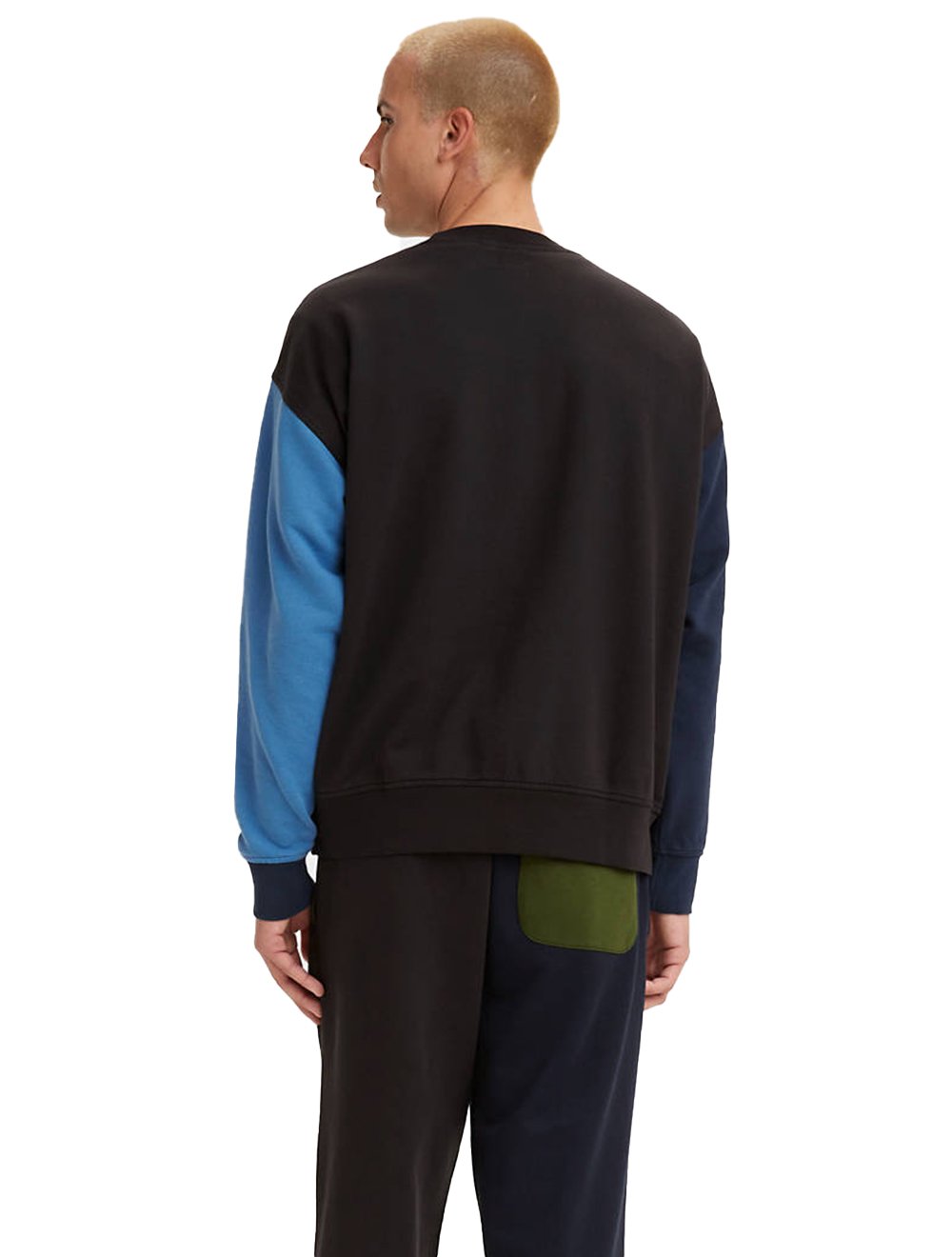 Moletom Levis Masculino Crewneck Fleece Embroidered Blue Preto