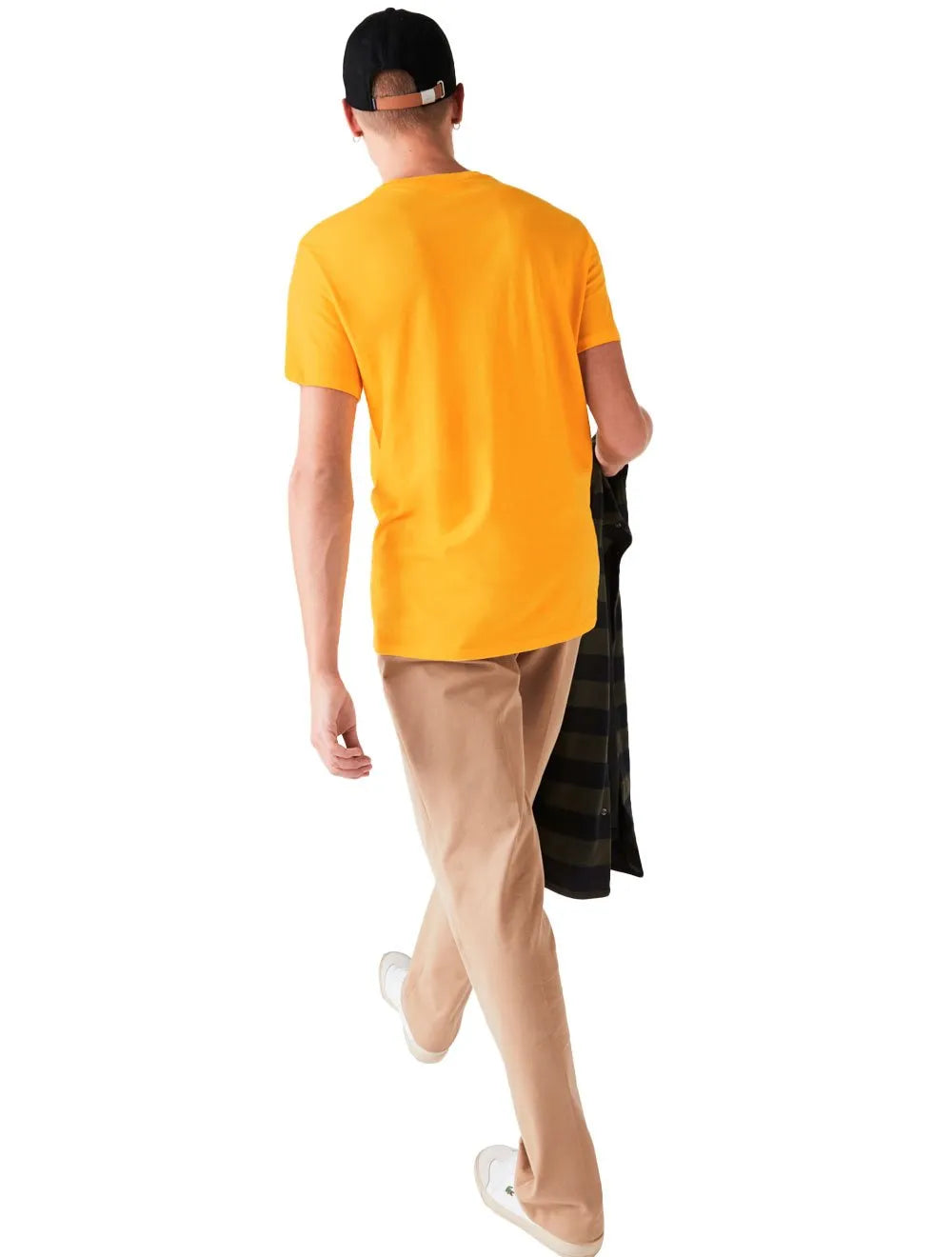 Camiseta Lacoste Masculina Classic Pima Cotton Logo Amarela