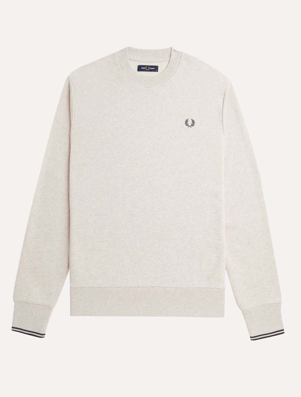 Moletom Fred Perry Masculino Crewneck Laurel Off-White Mescla