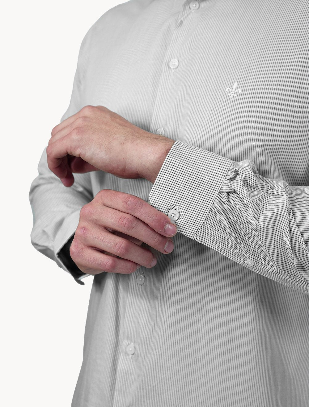 Camisa Dudalina Masculina Slim Superfine Cotton Listrada Light Verde Escuro