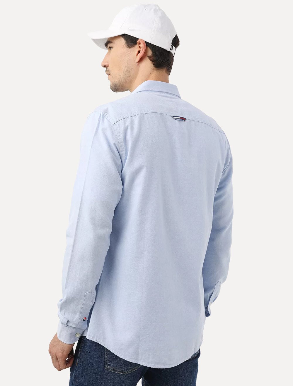 Camisa Tommy Jeans Masculina Regular Classic Oxford Azul Jeans Mescla