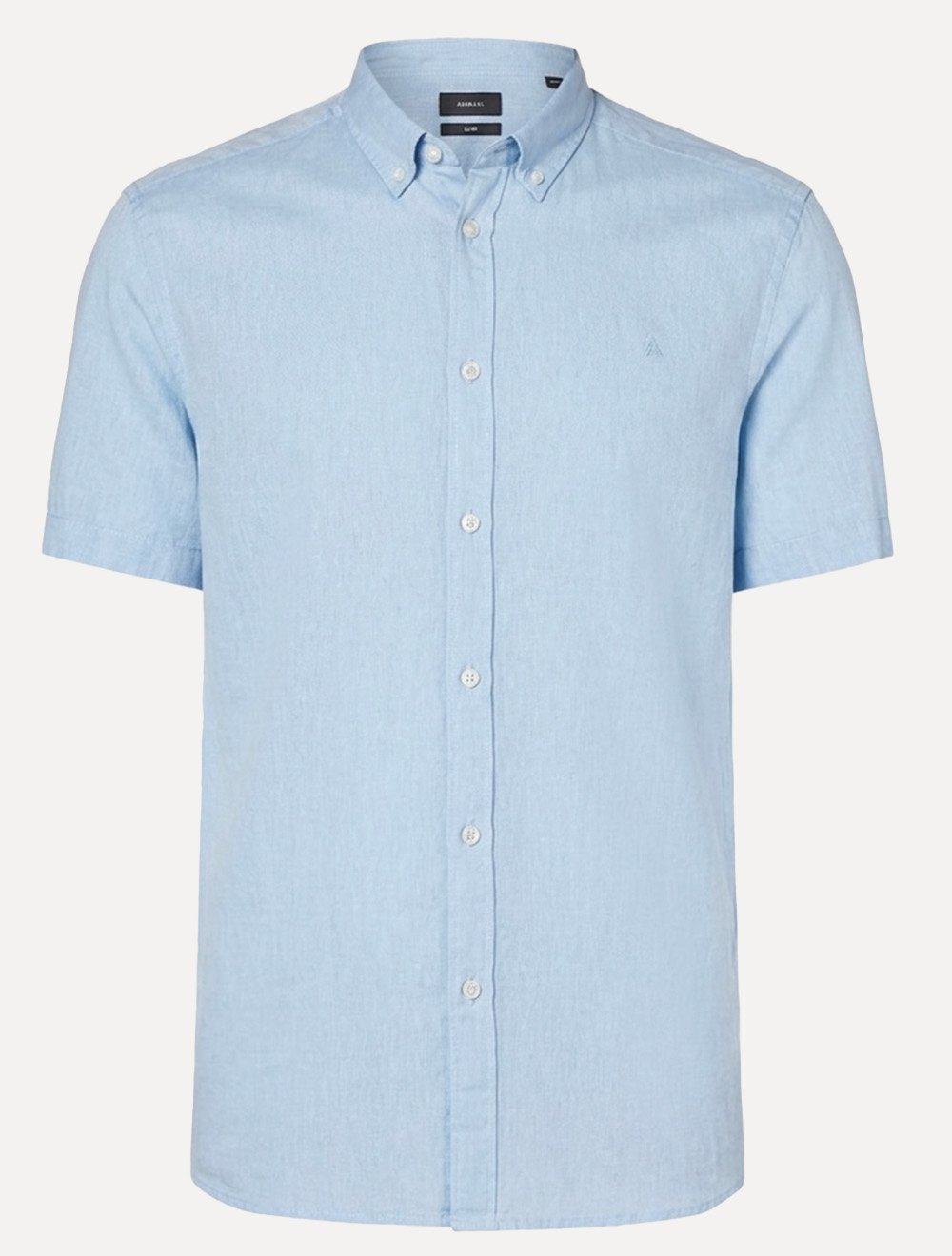 Camisa Aramis Masculina Manga Curta Slim Oxford Planalto Azul Claro