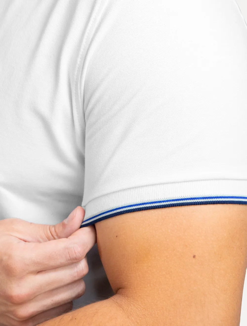 Polo Dudalina Masculina Piquet Essentials Frisos Branca