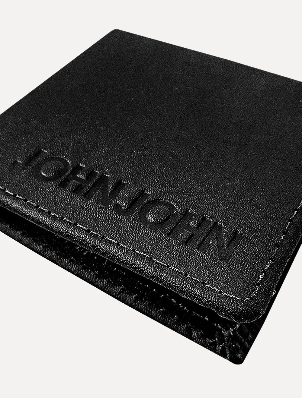 Carteira John John Masculina Couro Basic Down Logo Preta