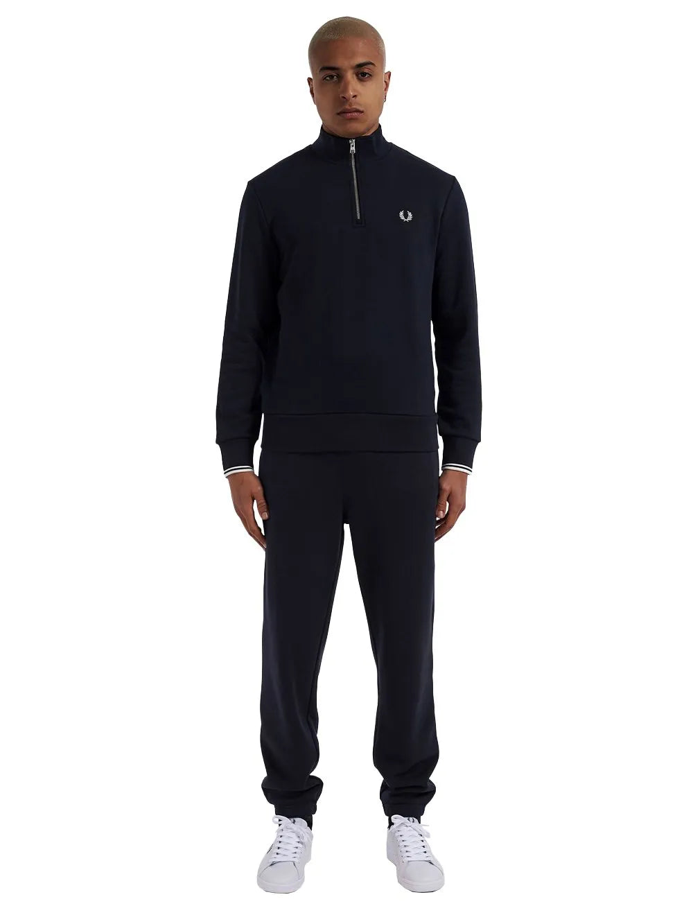 Blusa Fred Perry Moletom Masculina Regular Half Zip Preta