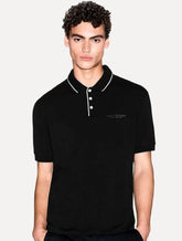 Polo Armani Exchange Masculina Regular Fit Jersey Preta