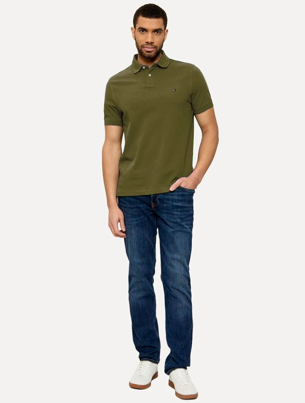 Polo Tommy Hilfiger Masculina Regular Piquet 1985 Verde Folha