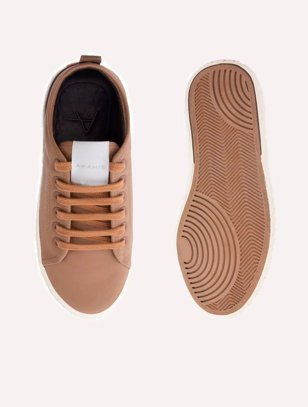 Tênis Aramis Masculino Couro Recortes Deep Leather Marrom Claro