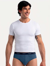 Cueca Mash Slip Cotton Basic Azul